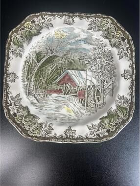 Johnson Brothers The Covered Bridge Friendly Village Plate Made In England 7.5”